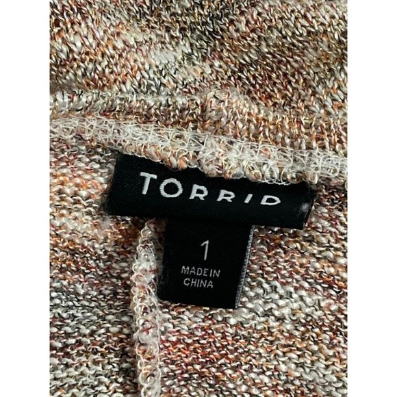 Size 1 Torrid Multi Space Dye Hacci & Lurex Doleman Cardigan - Picture 2 of 3